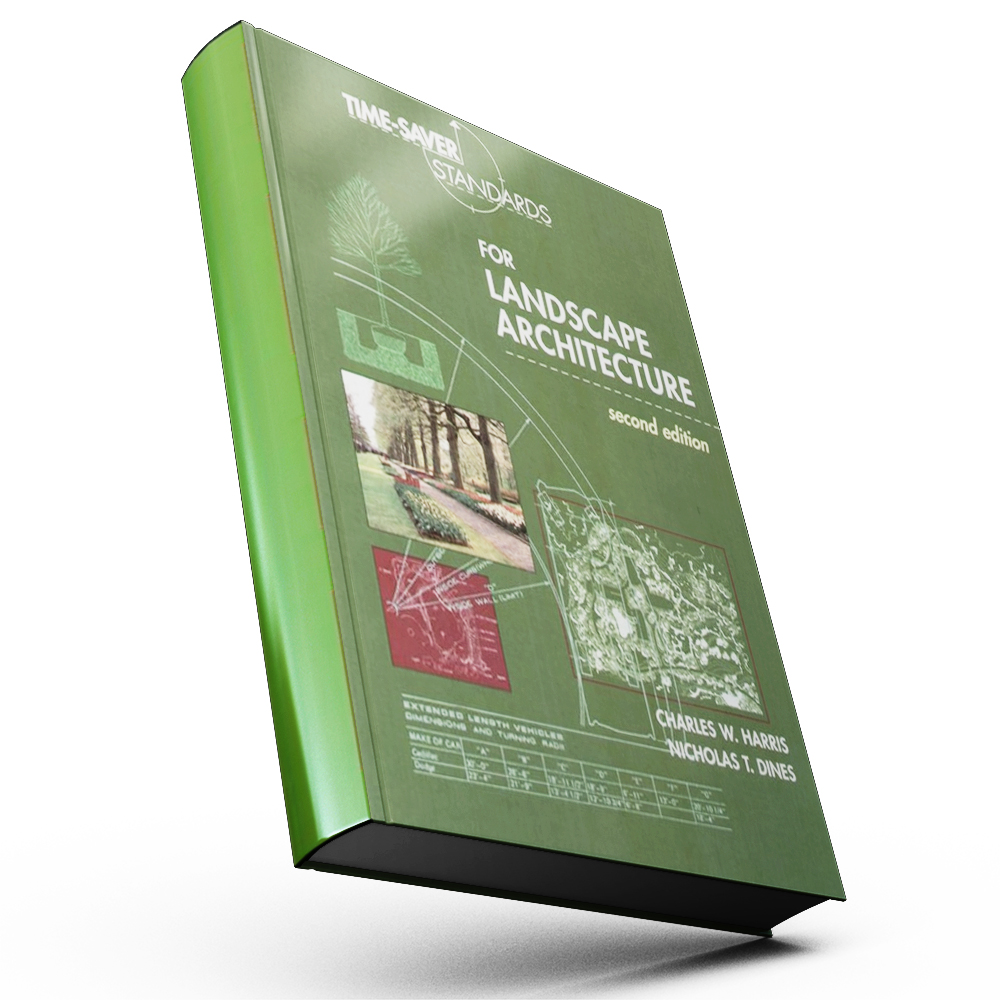 Bìa sách Time-Saver Standards for Landscape Architecture, bản in thứ hai, dàn dựng dạng mockup