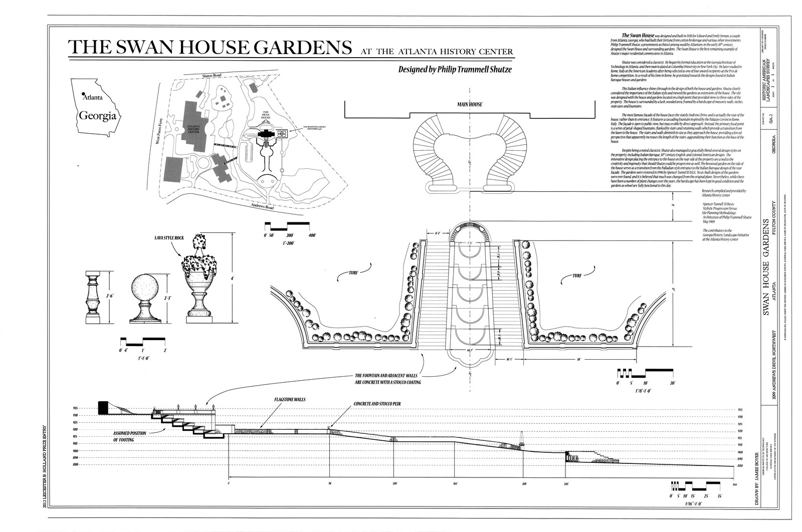 Giỏi phần mềm chưa phải là giỏi thiết kế — Bản vẽ HALS thật 'The Swan House Gardens' (Atlanta