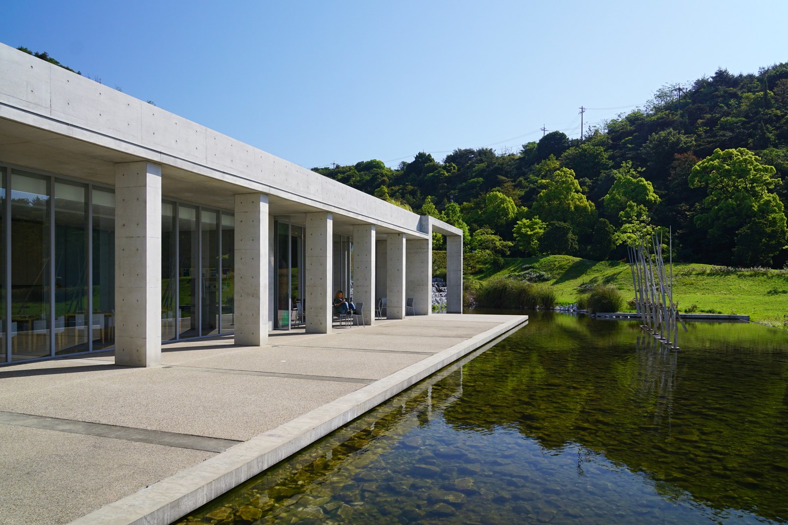 Tadao Ando là ai? Võ sĩ tự học thành bậc — Hàng cột bê tông của Benesse House Park chạy